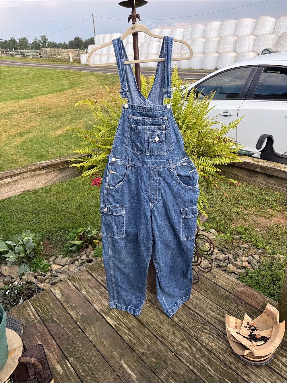 Women's Denim Overalls - Blue Casual Workwear